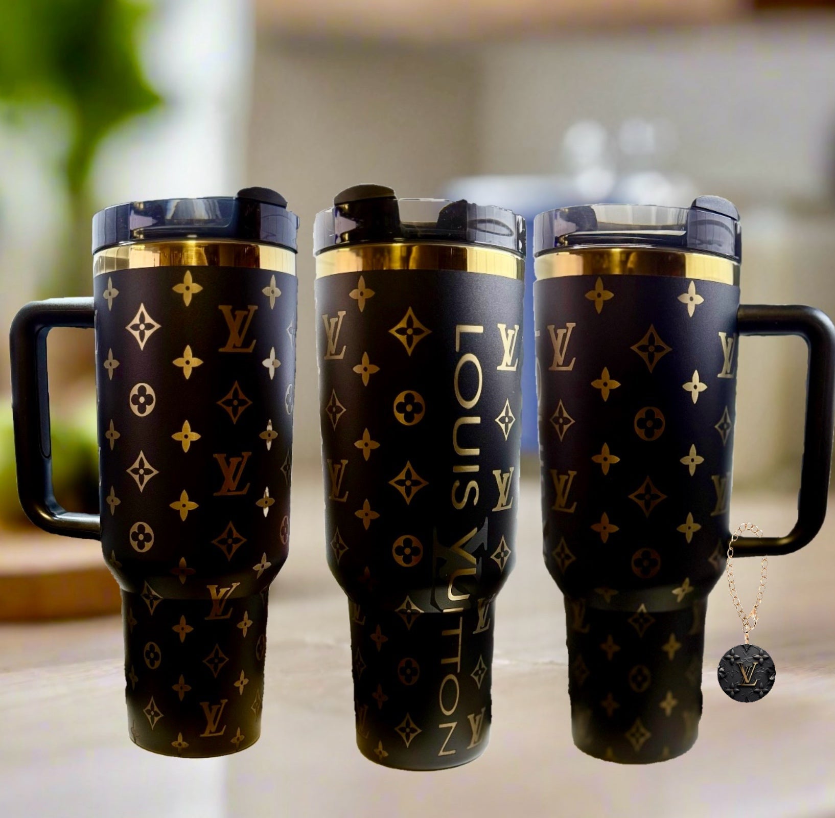 Gold & Black Laser Engraved Tumbler Set - Luxe Bundle