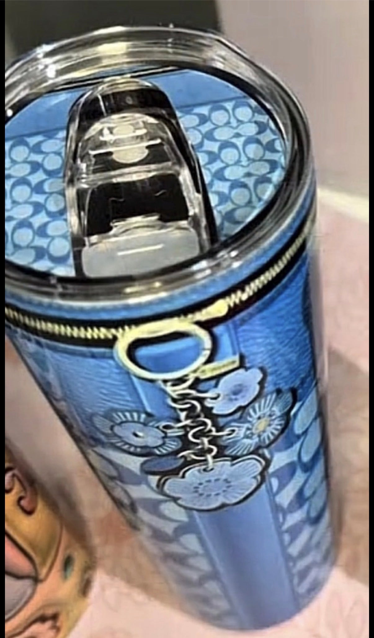 Blue Charmed Tumbler with Matching Lid - Luxe Bundle