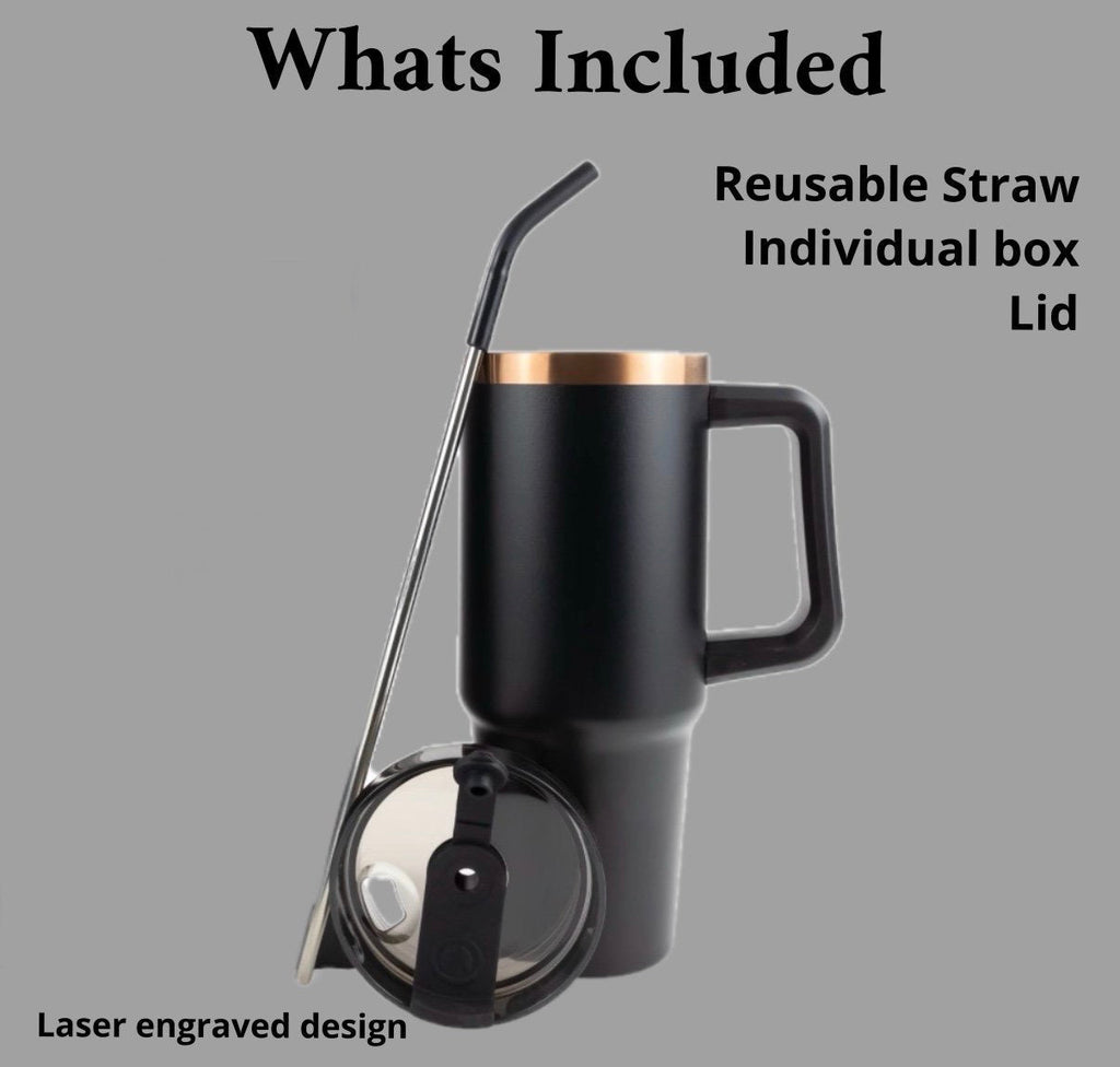 Black & Gold Signature Laser Engraved Tumbler