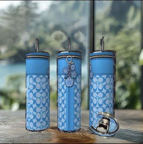 Blue Charmed Tumbler with Matching Lid - Luxe Bundle
