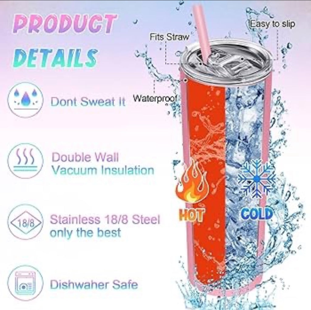 Dark 20 oz Stainless Steel Tumbler with Matching Lid Topper - Luxe Bundle