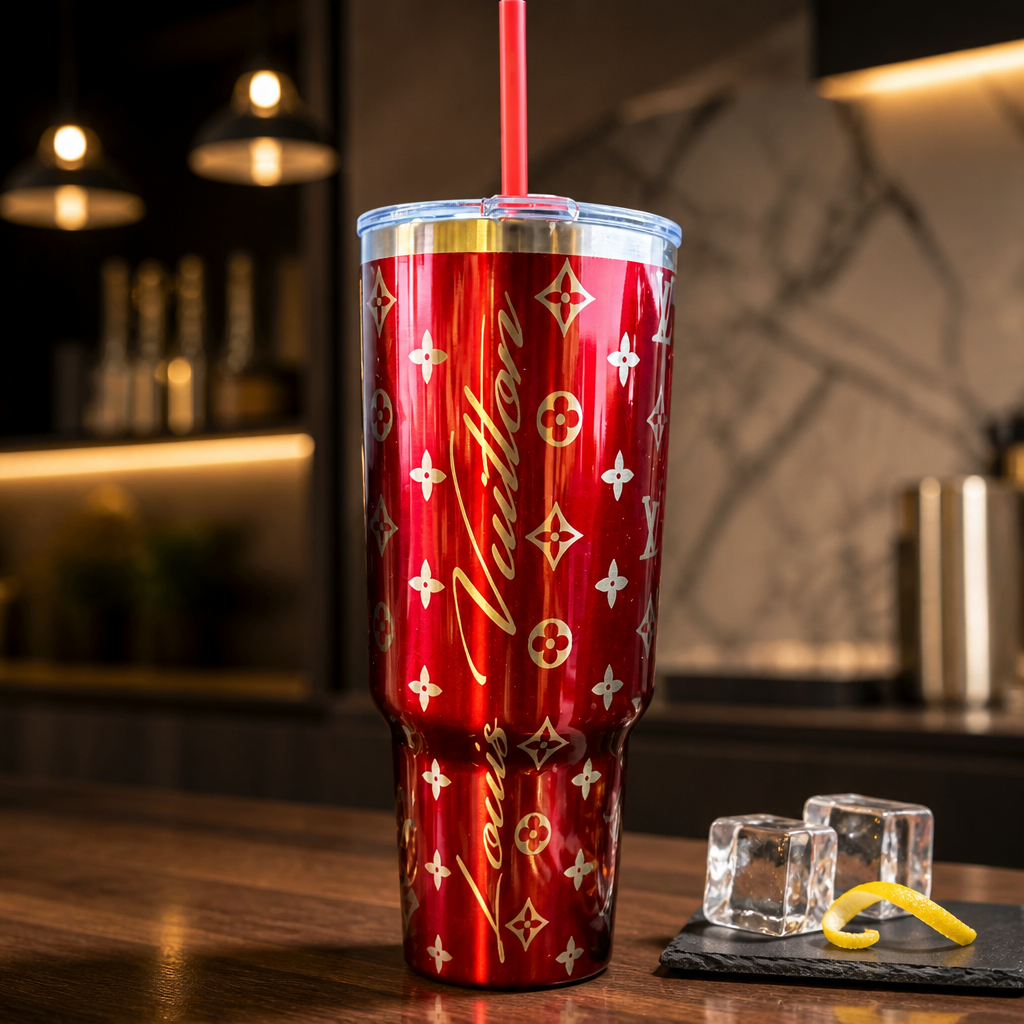 Black & Gold Signature Laser Engraved Tumbler