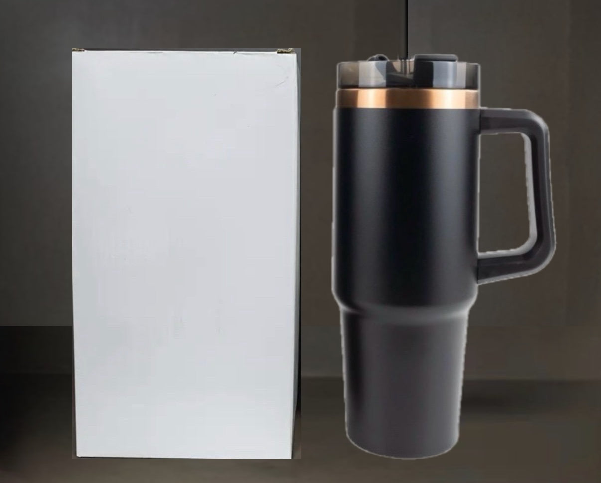 Black & Gold Signature Laser Engraved Tumbler